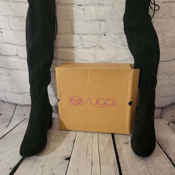 Sugar Ollie Women's Over-the-Knee Dress Boots - Picture 1 of 8